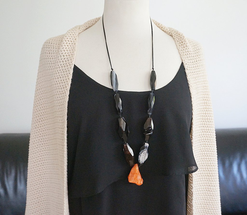 Collana Girocollo Nera Con Pendente Di Cristalli Rosa - Fiori Di Lillà - Foto 6