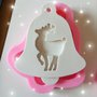 stampo silicone campana con renna per gessetti fimo resina natale decorazioni natalizie