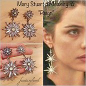 Orecchini Mary Stuart Reign serie tv stella rinascimento medioevale strass brillantini regalo regina