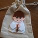 Sacchetti juta con bambino in preghiera personalizzato,portaconfetti sacchetto fatto a mano bomboniera ragazzo