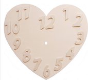 Set Base sagoma forma orologio cuore + numeri Fai da te Decoupage Legno