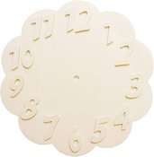 Set Base sagoma forma orologio Fiore + numeri in legno Fai da te Decoupage