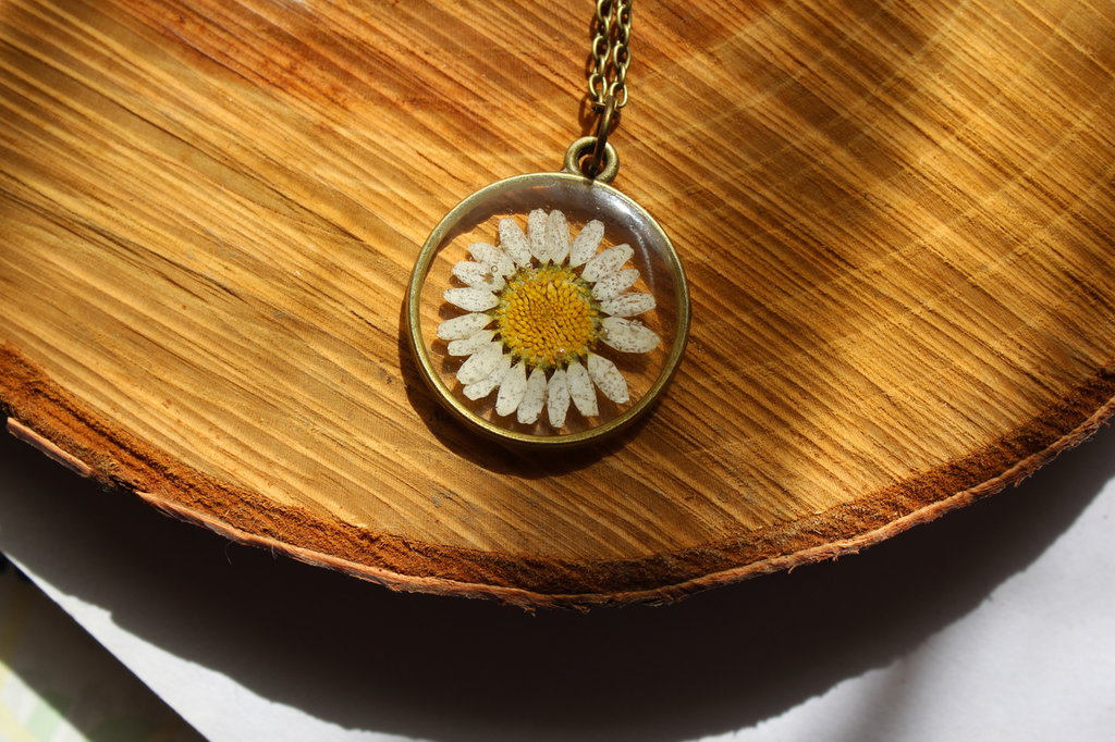 Collana Con Ciondolo Margherita In Acciaio Inox, Impermeabile, Donna, Regalo Moda, Lunghezza Regolabile, Bianca