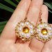 Orecchini Anna Bolena Tudors rinascimento perla fiore arancio regalo regina Queen 