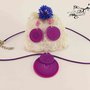 Set collana e orecchini viola 