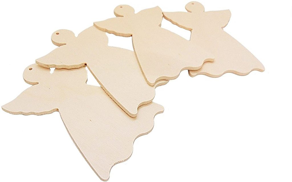 Angeli da decorare in legno 10 pz - Materiali - Materiali fatti a m