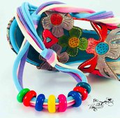 Collana arcobaleno colorato in Fimo