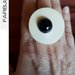 Anello regolabile bianco avorio con perla nera