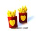 Orecchini Pacchetto di patatine fritte - idea regalo handmade miniature - in fimo e cernit