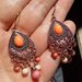 Orecchini emma Woodhouse Jane Austen pendenti corallo perline rosa regalo arancio lampadario
