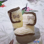 Stivaletti  scarpine crochet neonato bebè lana