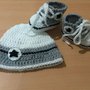 Scarpine e cappellino neonato uncinetto all star