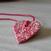 Ciondolo cuore rosso in ceramica raku
