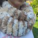 Scaldacollo / sciarpa infinito fatta ai ferri in morbida lana / effetto pelliccia