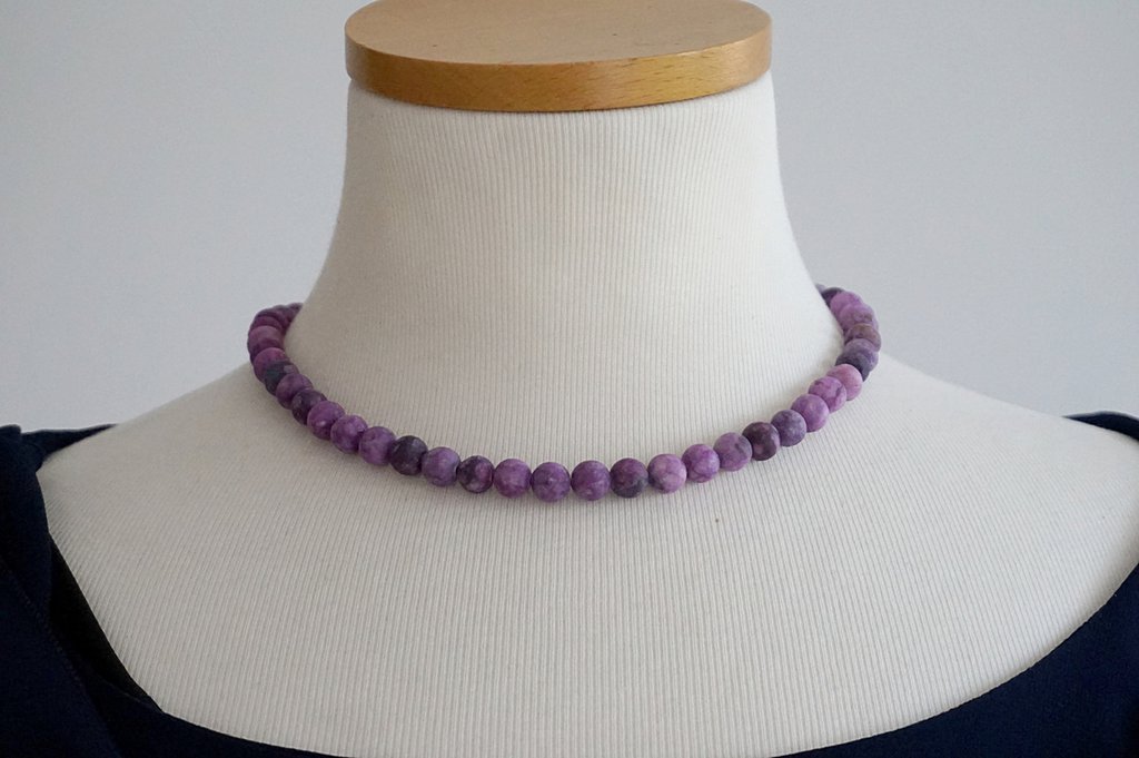 Collana Fairycore Viola E Argento - Stile Y2K Retrò Con Ametista E Cristallo - Lunga 20"