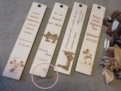 Bomboniere segnalibro in legno personalizzabili per battesimo comunione matrimonio compleanno