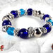 Bracciale vetro e metallo - Blu Turchese - Collezione Sera - LuZ Italy