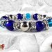 Bracciale vetro e metallo - Blu Turchese - Collezione Sera - LuZ Italy