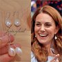 Orecchini kate Middleton principessa perla regalo minimal eleganti pendenti 