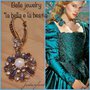 Orecchini bella e la bestia fiore blu vintage barocco pendenti regalo cristalli swarowski 