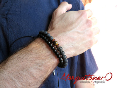 Bracciale uomo perle pietra Lavica lava nera e Lapislazzuli blu, Occhio di tigre, Onice nero,stile etnico, idea regalo ragazzo Bracciale uomo perle pietra Lavica lava nera e Lapislazzuli blu, Occhio di tigre, Onice nero,stile etnico, idea regalo ragazzo