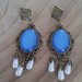 Orecchini chandelier anna bolena regina Tudors rinascimento vintage regalo blu cabochon 