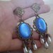 Orecchini chandelier anna bolena regina Tudors rinascimento vintage regalo blu cabochon 