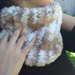 Scaldacollo in morbida lana fatto ai ferri / effetto pelliccia / colori sfumati