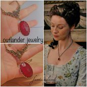 collana outlander Claire rubino rosso ciondolo regalo Jaime amore vintage