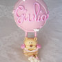 cake topper orsetto in mongolfiera bimba con nome personalizzato