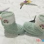 Stivaletti  scarpine crochet neonato bebè lana