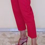 Pantalone rosso donna in rasatello di cotone