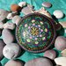 Pietra mandala per meditazione "Lotus colorato"