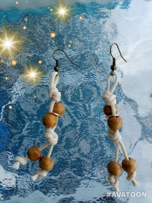 Avalaya Collana Lunga In Corda Di Cotone Con Perline Di Legno A Forma Di Bottone - Marrone, 70 Cm Regolabile, Senza Chiusura, Unica - 2