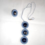 collana ed anello cotone e vetro blu (n°594/595)