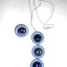 collana ed anello cotone e vetro blu (n°594/595)
