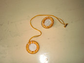 collana con anello cotone giallo bianco (n°615)
