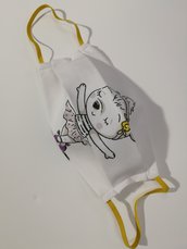 Maschera mascherina mask masks protettiva in cotone lavabile riutilizzabile ballerina bimba