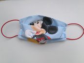 Maschera mascherina mask masks protettiva in cotone lavabile riutilizzabile topolino Mickey mouse bambino cartoni animati 