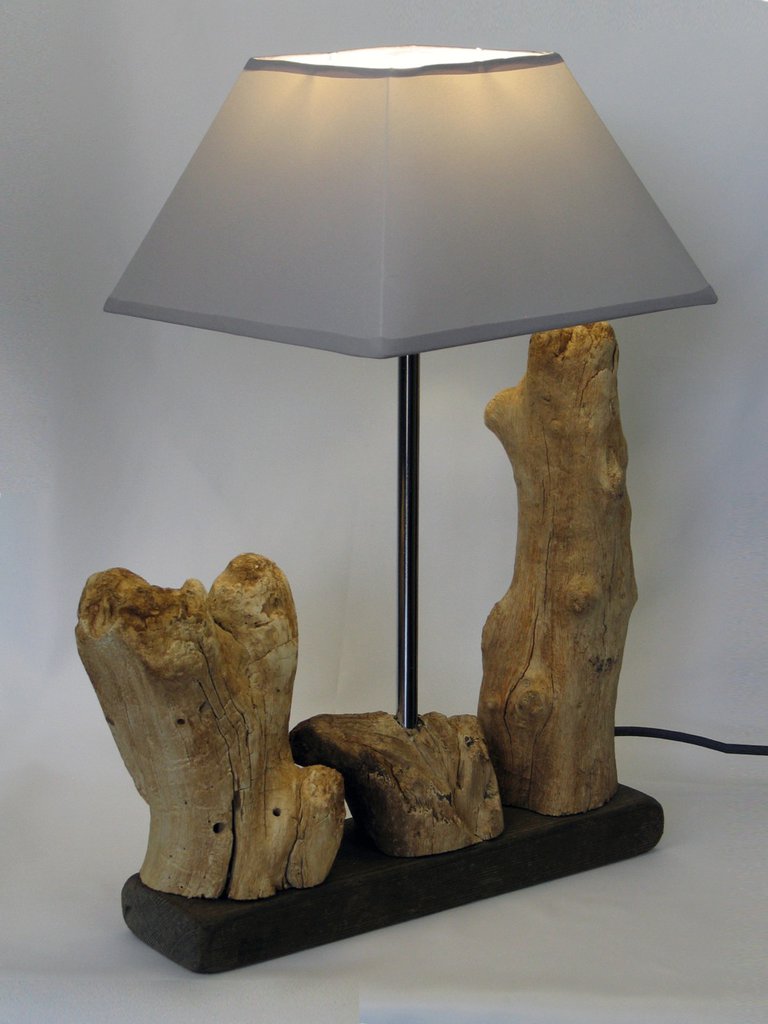 Lampada Da Terra Garbatella In Legno E Tessuto Bianco - Design Nordico Essenziale Per Salotto E Soggiorno Moderno