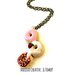 Collana donut - ciambelle alle fragole, cioccolato, glassa handmade - miniature - idea regalo kawaii