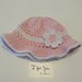 Cappello/cloche bambina/neonata con fiore rosa e bianco