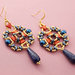 orecchini originali tessitura di perline con pietre dure lapislazzuli bigiotteria italiana