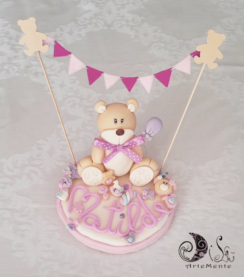 Topper Per Torta San Valentino 'Be Mine' Con Bandierine - Decorazione Festa, 15x20cm