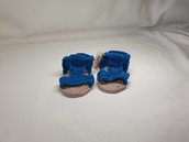 Sandalini di cotone blu elettrico. 