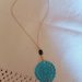Collana turchese  Boho chic con medaglione uncinetto e perle in ceramica