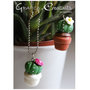 Collana cactus piantina grassa con fiore