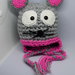 Cappellino neonato topino realizzato uncinetto lana baby