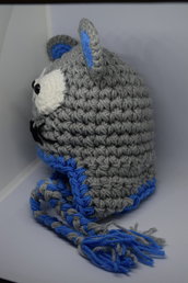Cappellino neonato topino realizzato uncinetto lana baby