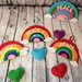 ARCOBALENO in feltro con decorazioni Stelle cuori angeli. Fiocco nascita ghirlanda idea regalo Fuoriporta Decorazione cameretta